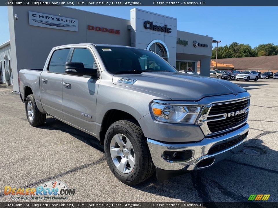 2021 Ram 1500 Big Horn Crew Cab 4x4 Billet Silver Metallic / Diesel Gray/Black Photo #2