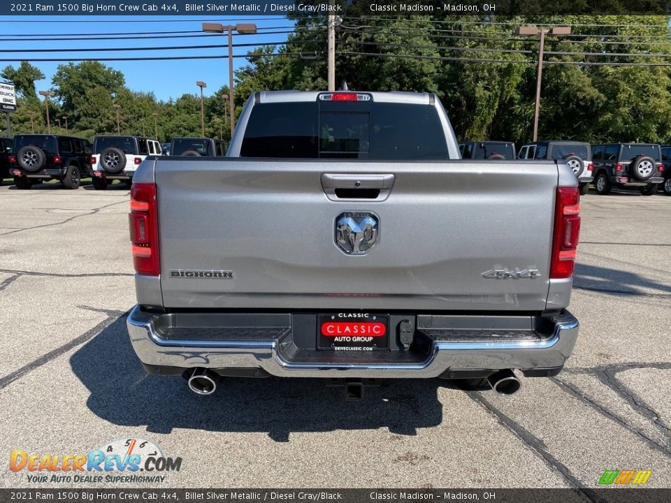 2021 Ram 1500 Big Horn Crew Cab 4x4 Billet Silver Metallic / Diesel Gray/Black Photo #6