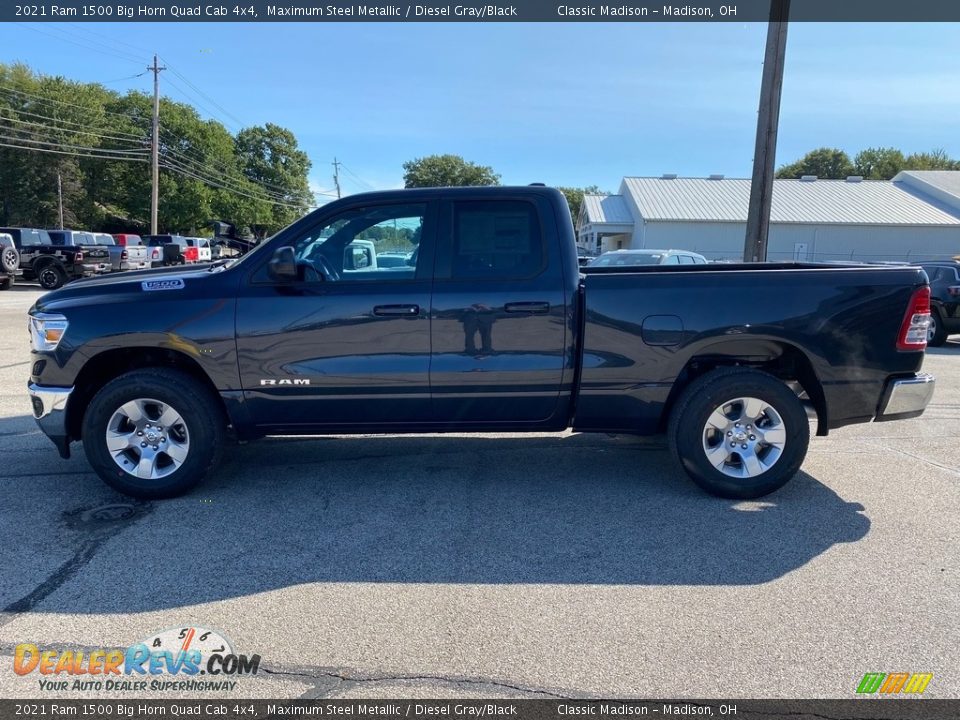 2021 Ram 1500 Big Horn Quad Cab 4x4 Maximum Steel Metallic / Diesel Gray/Black Photo #2