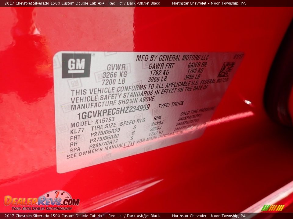 2017 Chevrolet Silverado 1500 Custom Double Cab 4x4 Red Hot / Dark Ash/Jet Black Photo #29