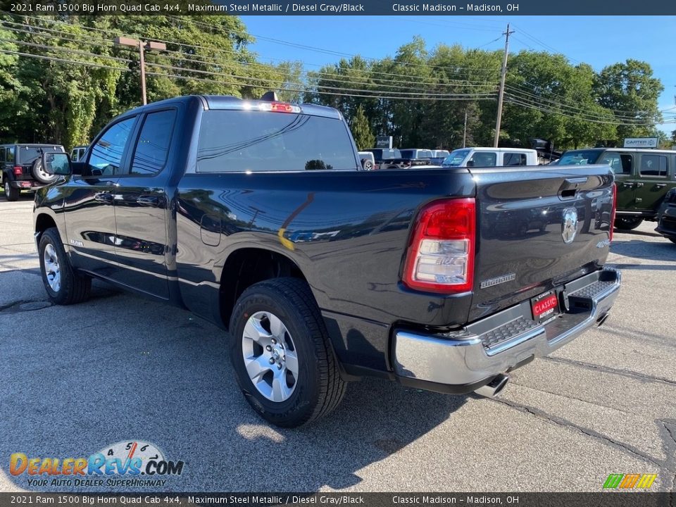 2021 Ram 1500 Big Horn Quad Cab 4x4 Maximum Steel Metallic / Diesel Gray/Black Photo #4