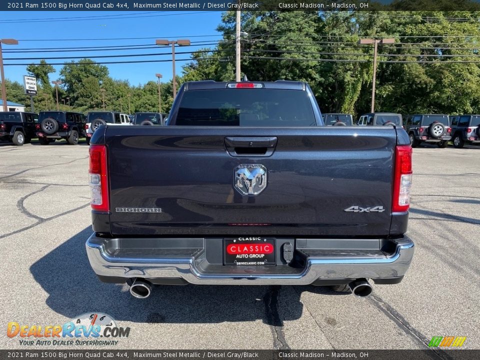 2021 Ram 1500 Big Horn Quad Cab 4x4 Maximum Steel Metallic / Diesel Gray/Black Photo #5