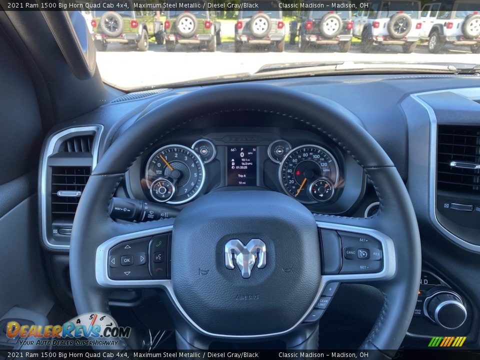 2021 Ram 1500 Big Horn Quad Cab 4x4 Steering Wheel Photo #10
