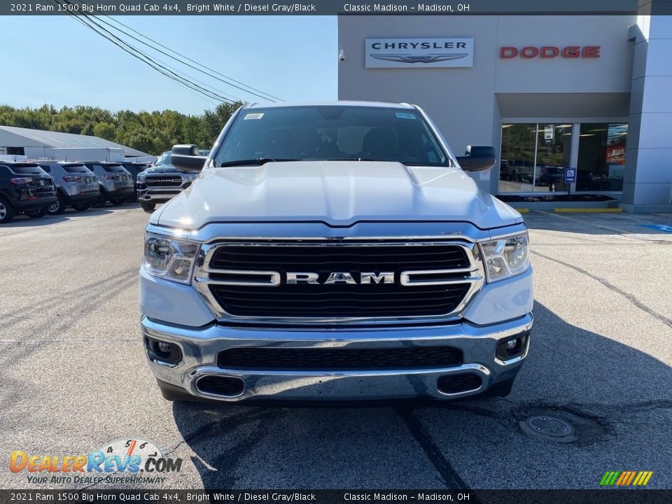 2021 Ram 1500 Big Horn Quad Cab 4x4 Bright White / Diesel Gray/Black Photo #2