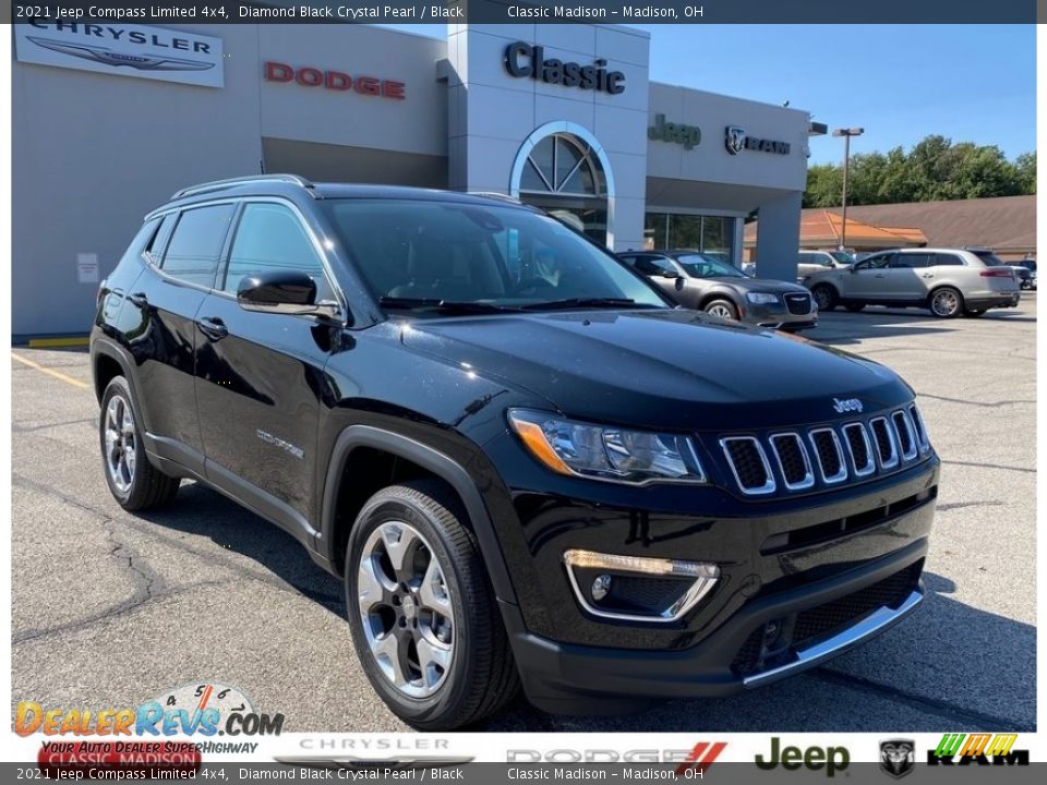 2021 Jeep Compass Limited 4x4 Diamond Black Crystal Pearl / Black Photo #1