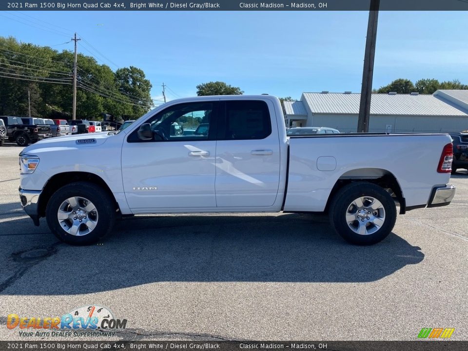 Bright White 2021 Ram 1500 Big Horn Quad Cab 4x4 Photo #3