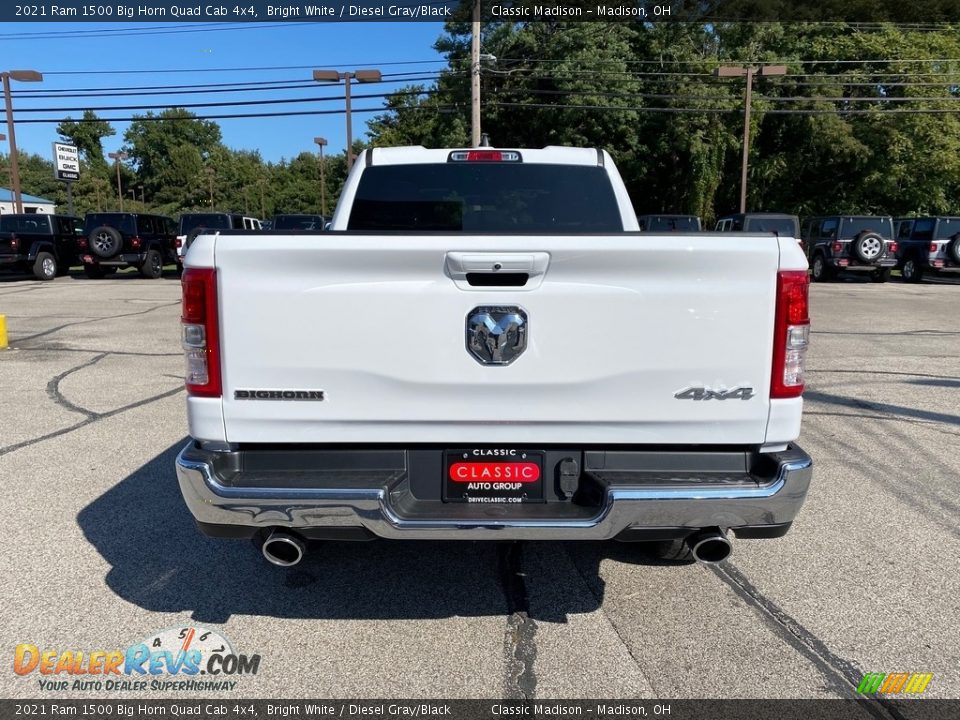 2021 Ram 1500 Big Horn Quad Cab 4x4 Bright White / Diesel Gray/Black Photo #4