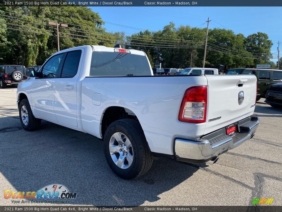 2021 Ram 1500 Big Horn Quad Cab 4x4 Bright White / Diesel Gray/Black Photo #5