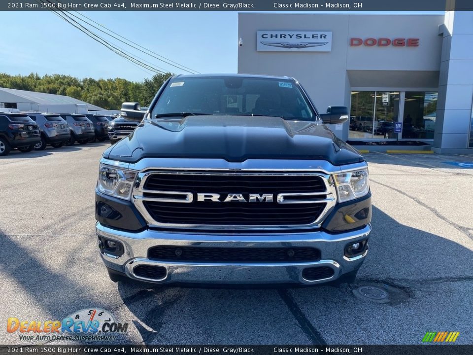 2021 Ram 1500 Big Horn Crew Cab 4x4 Maximum Steel Metallic / Diesel Gray/Black Photo #2
