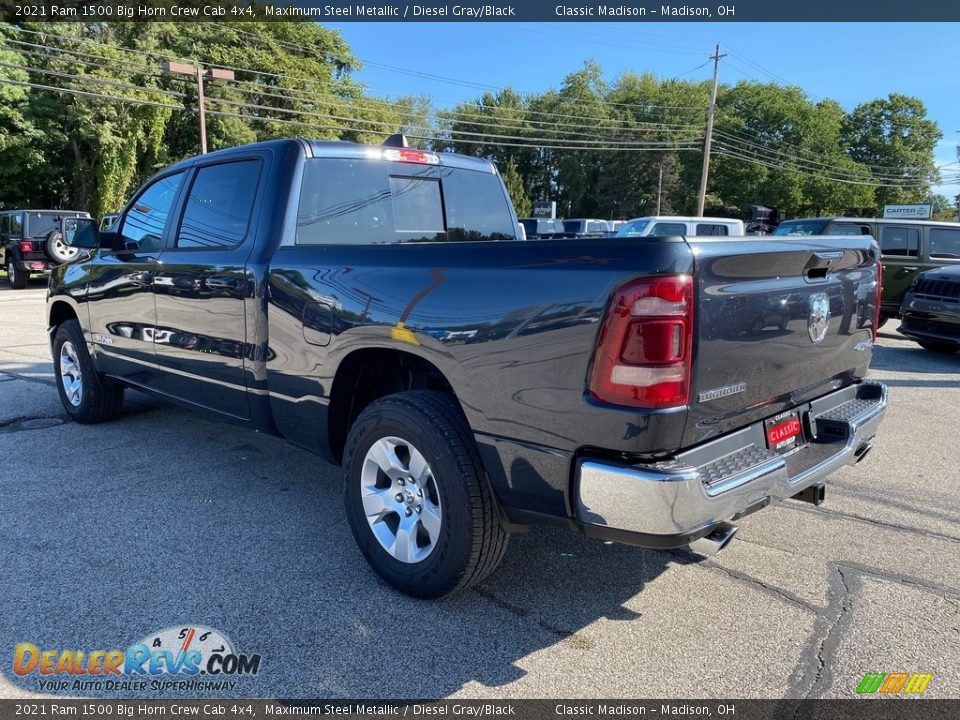 2021 Ram 1500 Big Horn Crew Cab 4x4 Maximum Steel Metallic / Diesel Gray/Black Photo #4