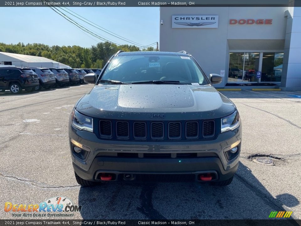 2021 Jeep Compass Trailhawk 4x4 Sting-Gray / Black/Ruby Red Photo #7