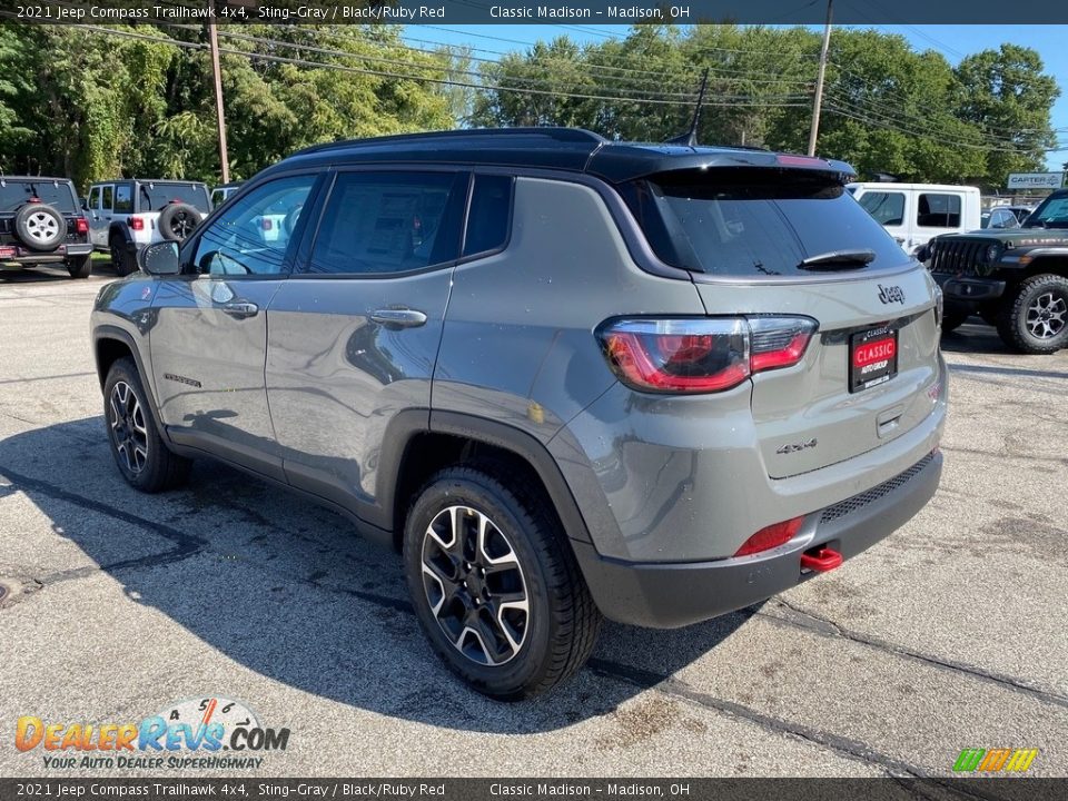 2021 Jeep Compass Trailhawk 4x4 Sting-Gray / Black/Ruby Red Photo #8
