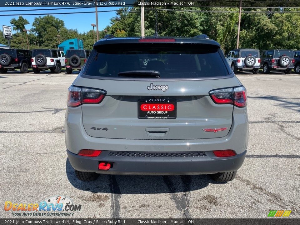2021 Jeep Compass Trailhawk 4x4 Sting-Gray / Black/Ruby Red Photo #10