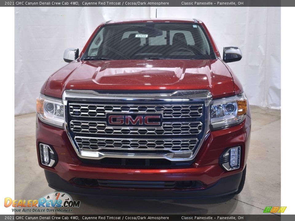 2021 GMC Canyon Denali Crew Cab 4WD Cayenne Red Tintcoat / Cocoa/Dark Atmosphere Photo #4