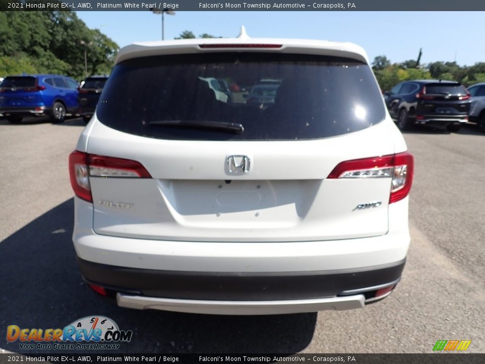 2021 Honda Pilot EX-L AWD Platinum White Pearl / Beige Photo #4