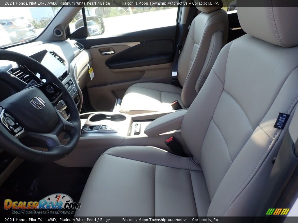 2021 Honda Pilot EX-L AWD Platinum White Pearl / Beige Photo #8