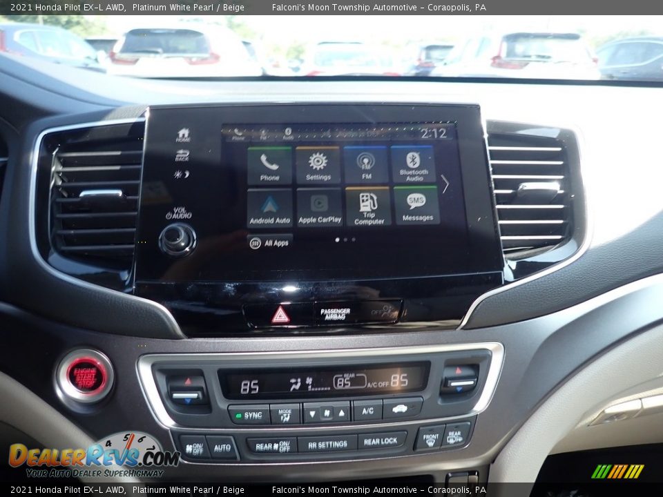 2021 Honda Pilot EX-L AWD Platinum White Pearl / Beige Photo #12