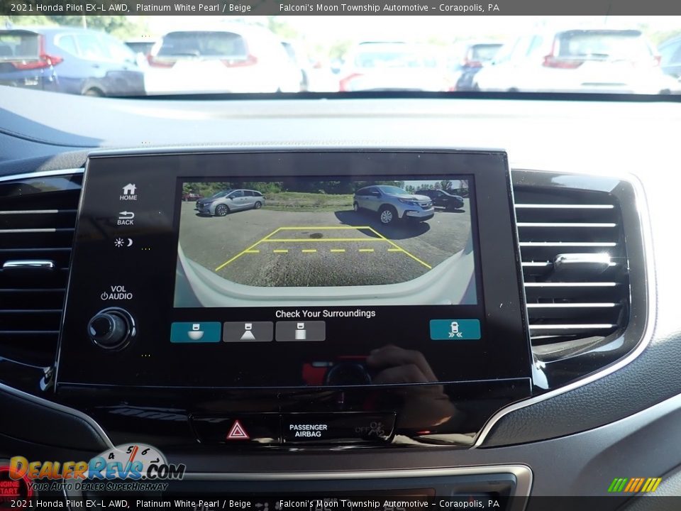 2021 Honda Pilot EX-L AWD Platinum White Pearl / Beige Photo #13