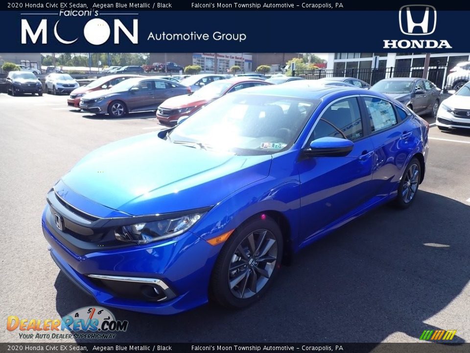 2020 Honda Civic EX Sedan Aegean Blue Metallic / Black Photo #1