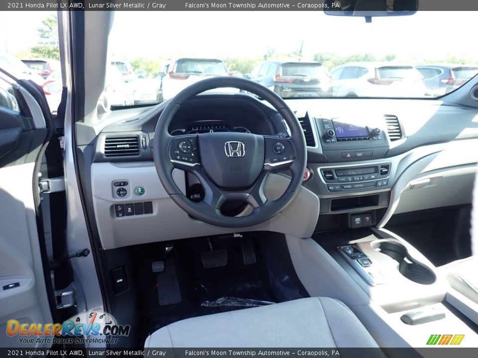 2021 Honda Pilot LX AWD Lunar Silver Metallic / Gray Photo #10