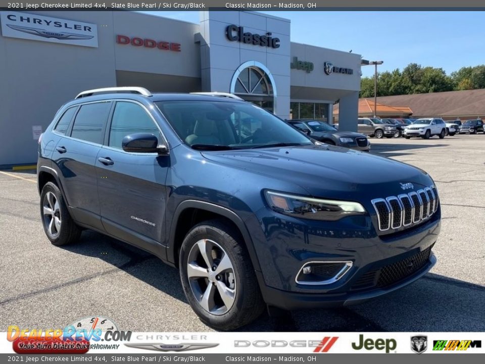 2021 Jeep Cherokee Limited 4x4 Slate Blue Pearl / Ski Gray/Black Photo #1