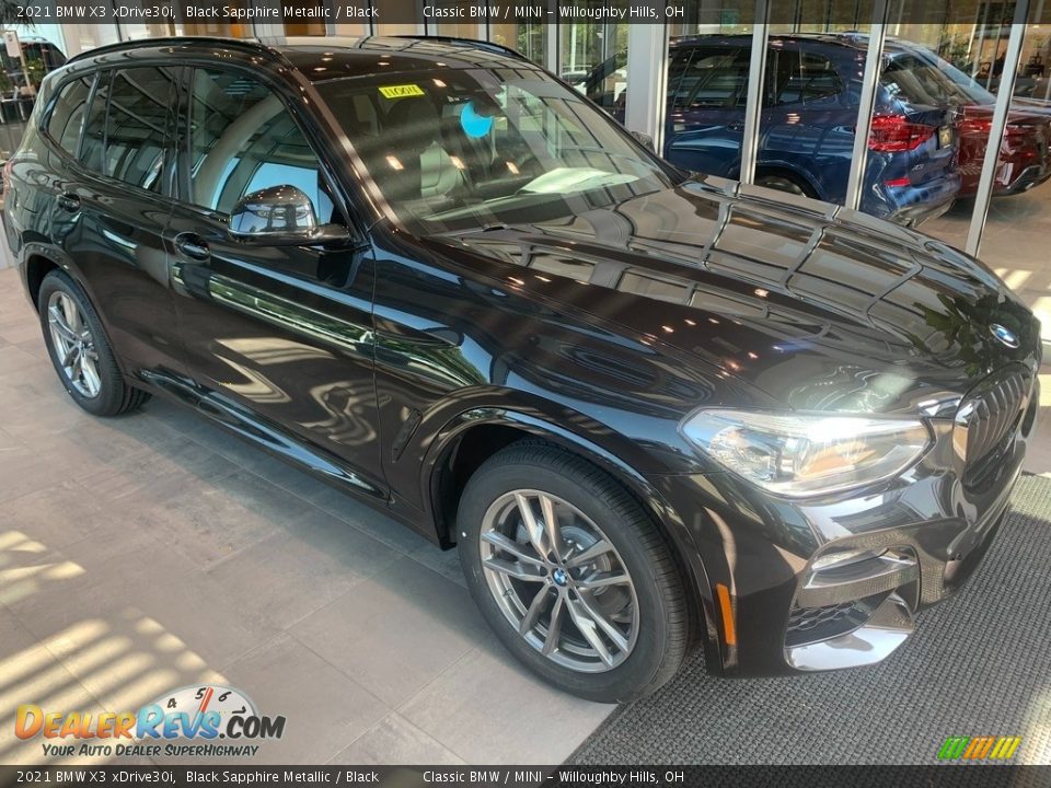 2021 BMW X3 xDrive30i Black Sapphire Metallic / Black Photo #1