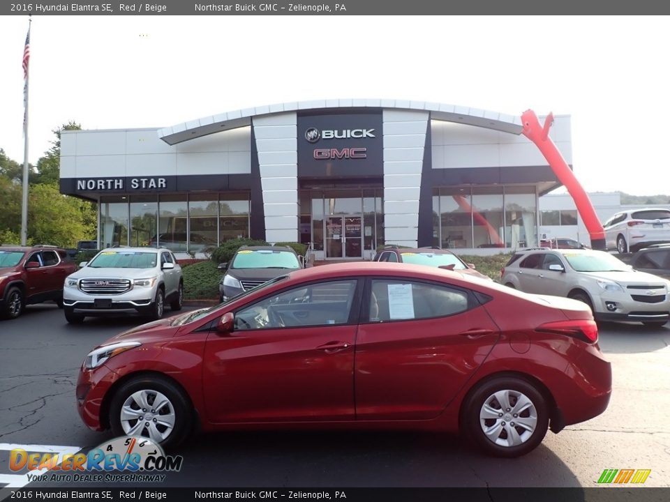 2016 Hyundai Elantra SE Red / Beige Photo #1