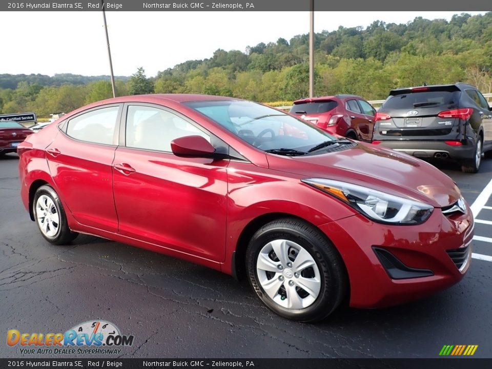 2016 Hyundai Elantra SE Red / Beige Photo #4