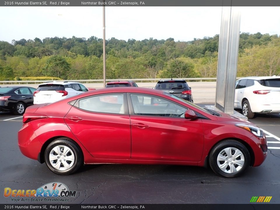 2016 Hyundai Elantra SE Red / Beige Photo #5