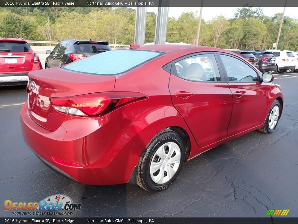 2016 Hyundai Elantra SE Red / Beige Photo #9