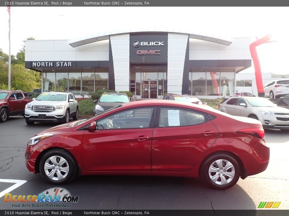 2016 Hyundai Elantra SE Red / Beige Photo #13