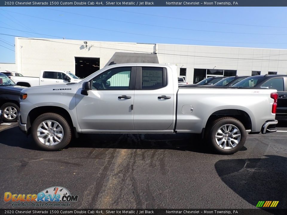 Silver Ice Metallic 2020 Chevrolet Silverado 1500 Custom Double Cab 4x4 Photo #2