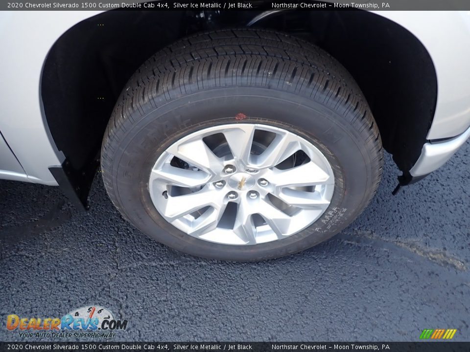 2020 Chevrolet Silverado 1500 Custom Double Cab 4x4 Silver Ice Metallic / Jet Black Photo #8