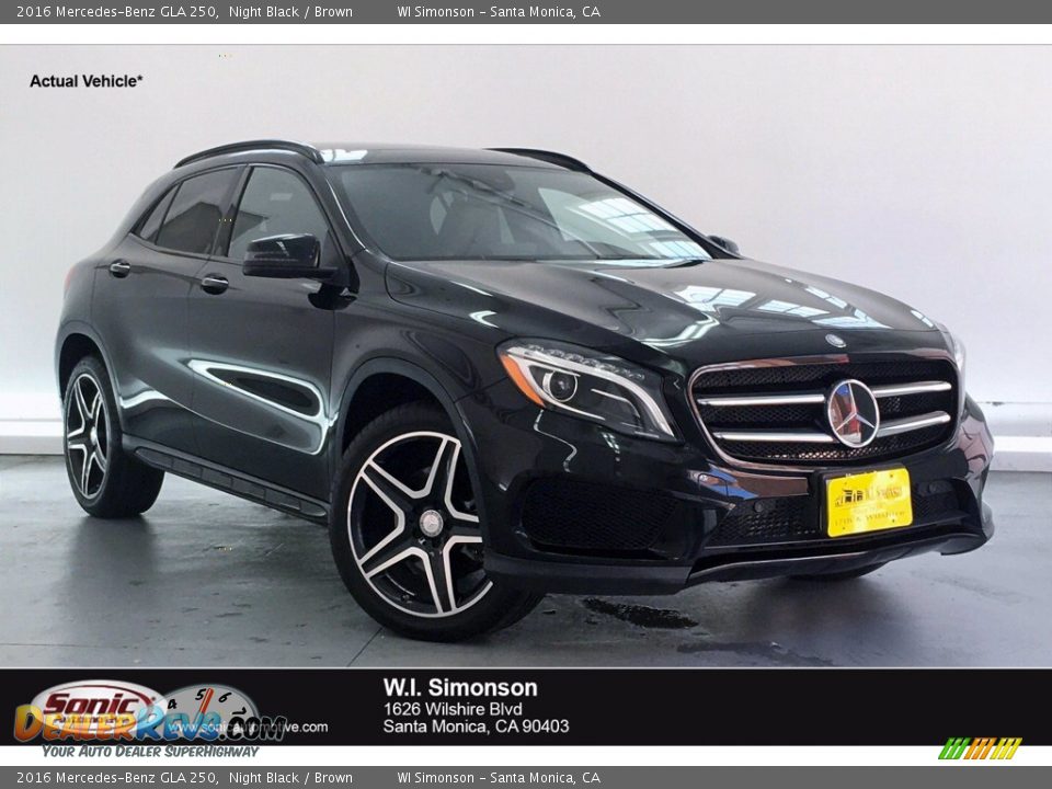 2016 Mercedes-Benz GLA 250 Night Black / Brown Photo #1