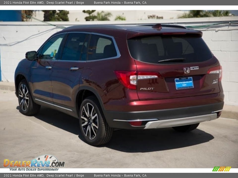 2021 Honda Pilot Elite AWD Deep Scarlet Pearl / Beige Photo #2
