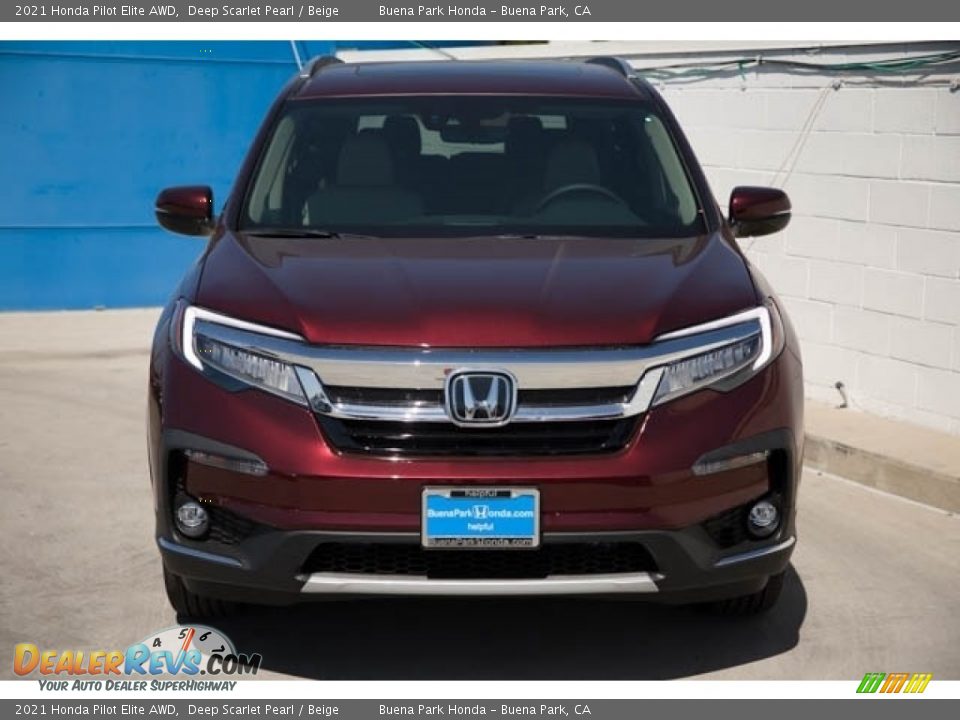 2021 Honda Pilot Elite AWD Deep Scarlet Pearl / Beige Photo #3