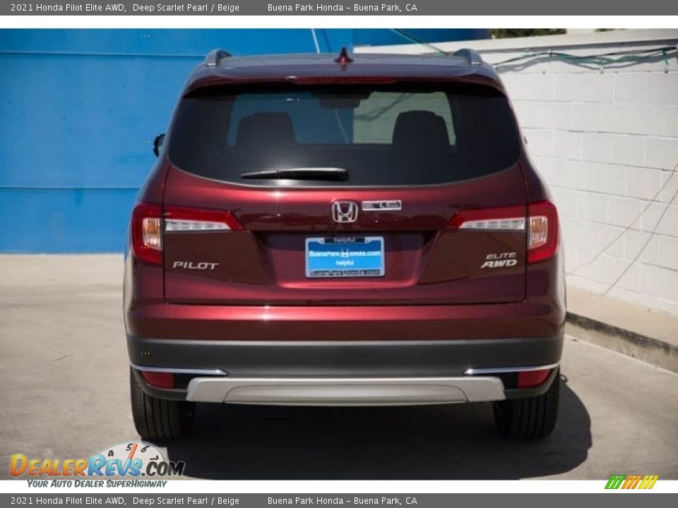 2021 Honda Pilot Elite AWD Deep Scarlet Pearl / Beige Photo #5