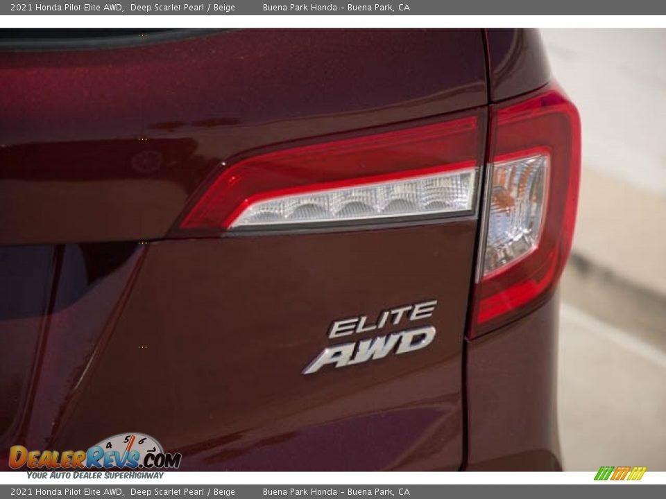 2021 Honda Pilot Elite AWD Deep Scarlet Pearl / Beige Photo #7