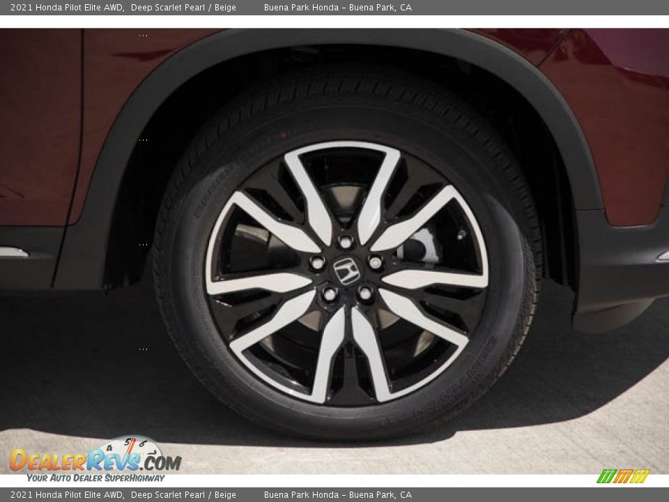 2021 Honda Pilot Elite AWD Deep Scarlet Pearl / Beige Photo #11