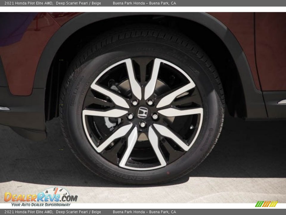 2021 Honda Pilot Elite AWD Deep Scarlet Pearl / Beige Photo #13