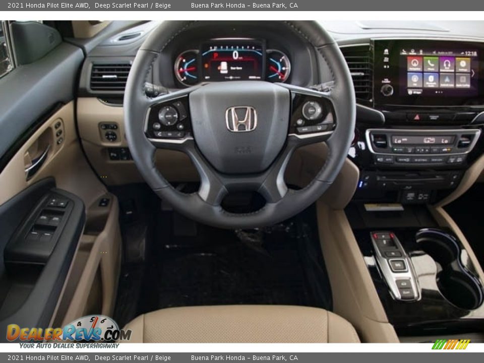 2021 Honda Pilot Elite AWD Deep Scarlet Pearl / Beige Photo #17