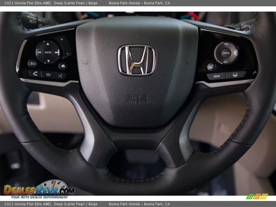 2021 Honda Pilot Elite AWD Deep Scarlet Pearl / Beige Photo #19