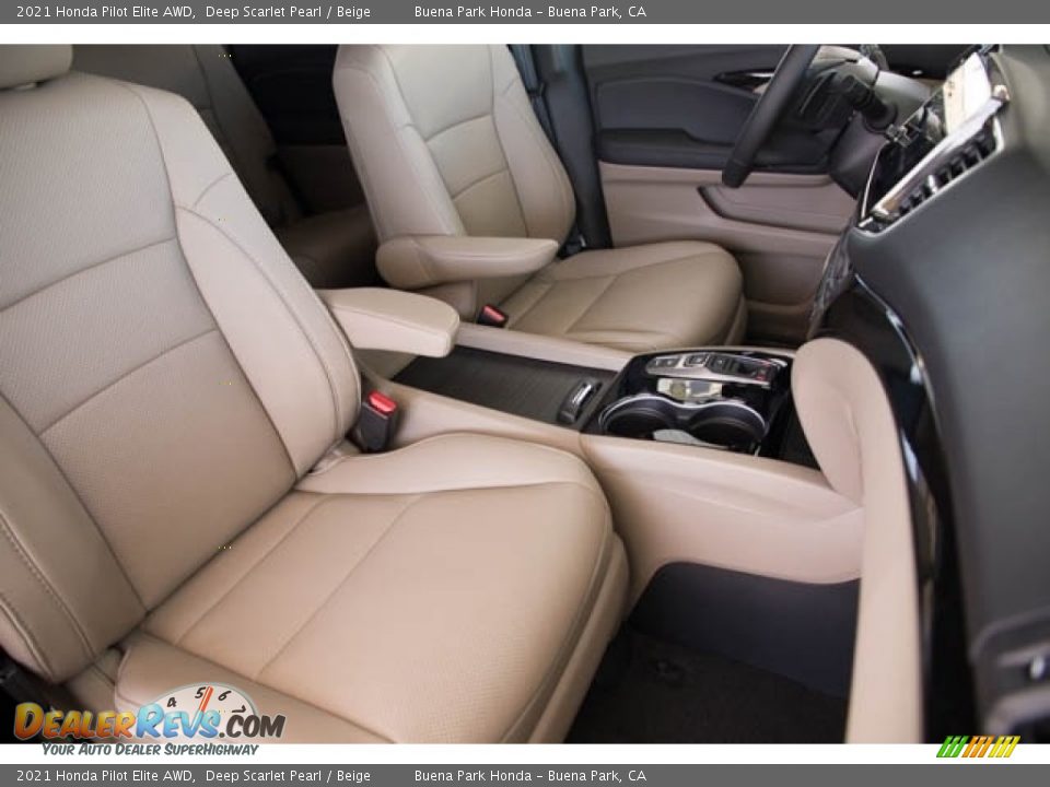 2021 Honda Pilot Elite AWD Deep Scarlet Pearl / Beige Photo #34