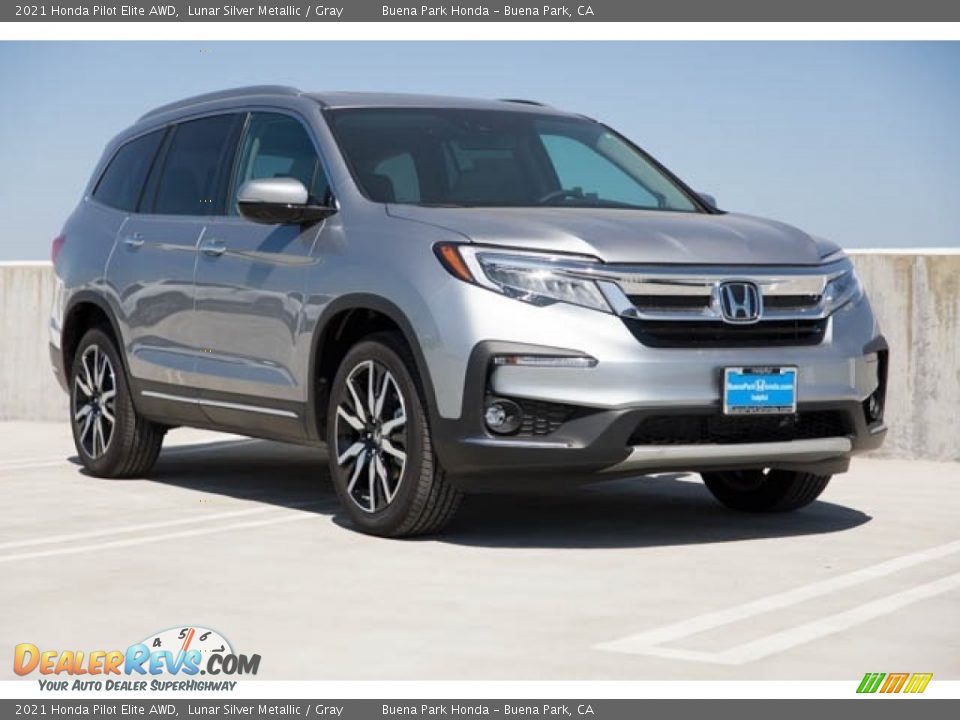 2021 Honda Pilot Elite AWD Lunar Silver Metallic / Gray Photo #1
