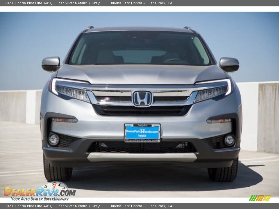 2021 Honda Pilot Elite AWD Lunar Silver Metallic / Gray Photo #3