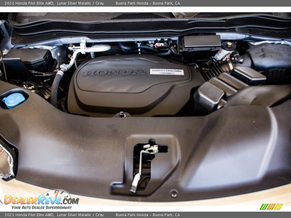 2021 Honda Pilot Elite AWD Lunar Silver Metallic / Gray Photo #9