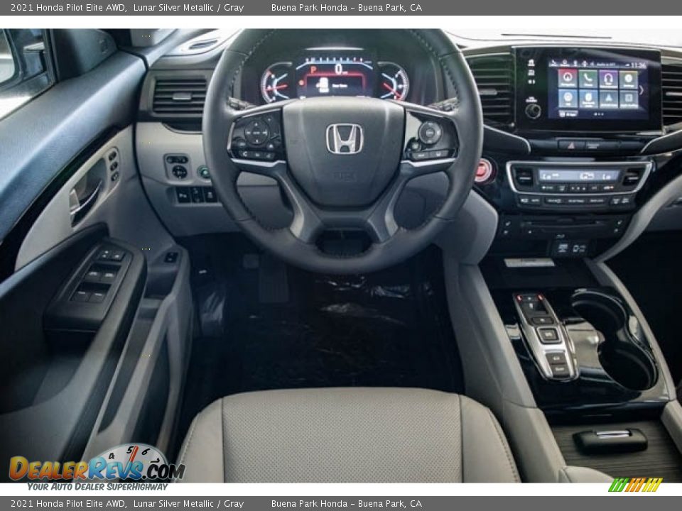 2021 Honda Pilot Elite AWD Lunar Silver Metallic / Gray Photo #17