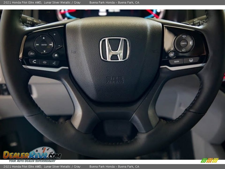 2021 Honda Pilot Elite AWD Lunar Silver Metallic / Gray Photo #19