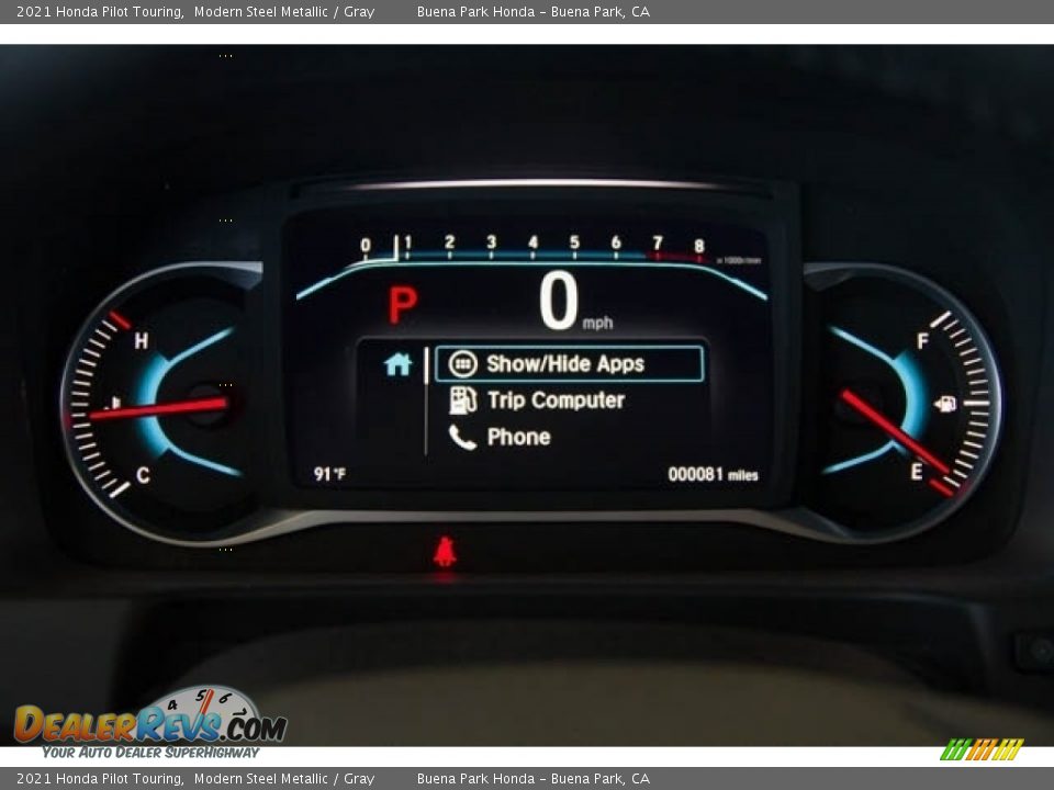 2021 Honda Pilot Touring Modern Steel Metallic / Gray Photo #17