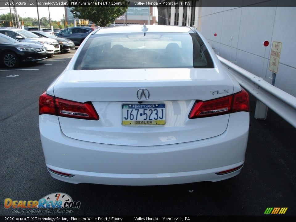 2020 Acura TLX Technology Sedan Platinum White Pearl / Ebony Photo #4